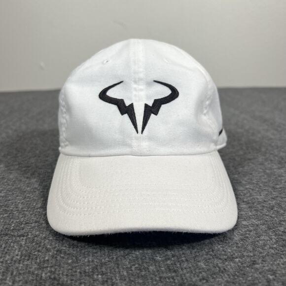 Nike Hat Cap Strap Back White Heritage86 Dri-Fit Rafael Nadal Bull Mens One Size - Picture 1 of 15